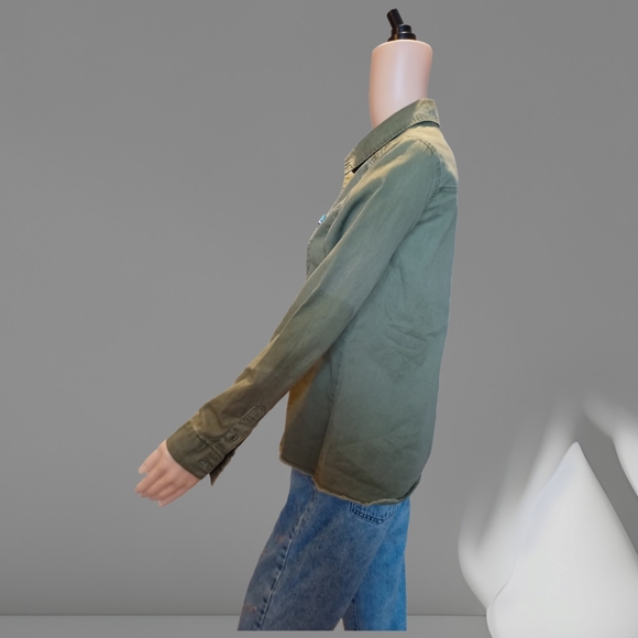 Billabong Women's Light Washed Army Green Jacket/Shirt - Picture 5 of 16